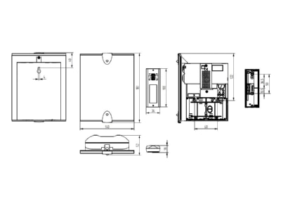 Dimensional drawing Grothe MISTRAL 600 Single stroke bell 86dB 12V AC DC