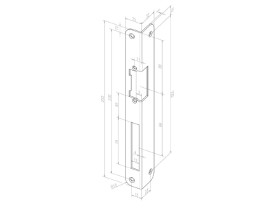 Mazeichnung Assa Abloy effeff        32435 04 Schliessblech IW S 547 DIN links