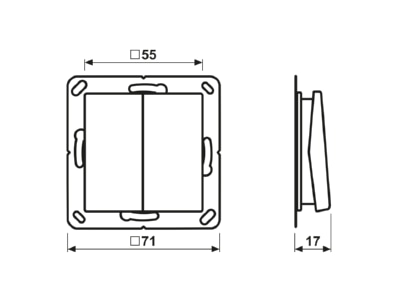 Dimensional drawing Jung ENO A 595 Remote control for switching device
