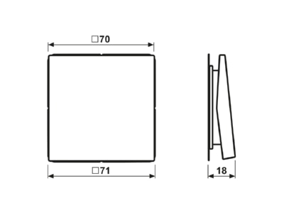 Mazeichnung Jung ENO LS 990 P WW Funk Wandsender aws 2 kanalig Symbole