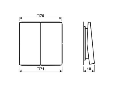 Dimensional drawing Jung ENO LS 995 Remote control for switching device