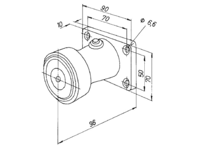 Dimensional drawing Assa Abloy effeff 830 8IGWU   F90 Magnet for door locking mechanism 800N