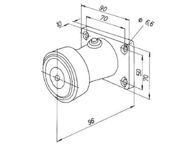 Mazeichnung Assa Abloy effeff 830 8IGWU   F90 Magnet 830IGW U 800N Wand 24V U Taster
