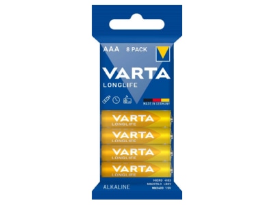 Produktbild 1 Varta 4103 Fol 8 Batterie Longlife AAA Micro  R3  Al Mn