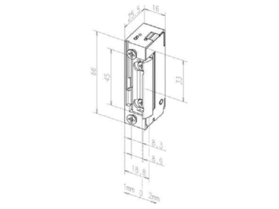 Dimensional drawing 1 Assa Abloy effeff 118E   32435A75 Standard door opener
