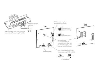 Wiring plan Pfannenberg PA 10 10 60DC Electronic sound generator 117dB