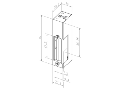 Dimensional drawing Assa Abloy effeff 14E         D11 Standard door opener