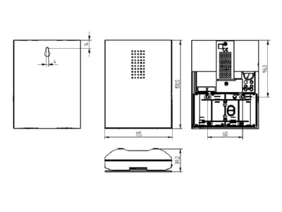 Dimensional drawing Grothe CROMA 50 sw Bell 83dB