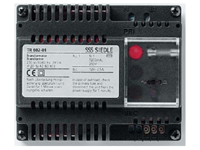 Product image 2 Siedle TR 602 01 Power supply for intercom 230V   12V