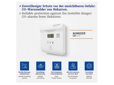 Detailed view 1 Hekatron 31 6300003 01 01 Carbon monoxide detector
