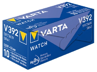 Produktbild Rckseite Varta V 392 Stk 1 Uhren Batterie 1 55V 38mAh Silber