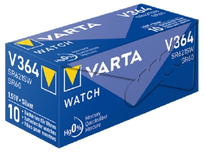 Produktbild Rckseite Varta V 364 Stk 1 Uhren Batterie 1 55V 17mAh Silber