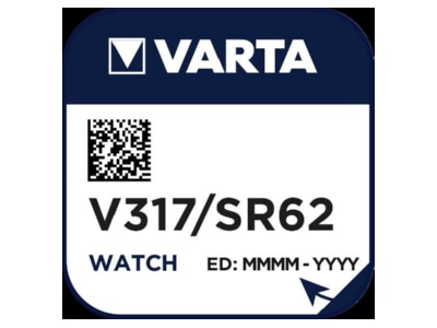Product image Varta V 317 Stk 1 Battery Button cell 12 5mAh 1 55V
