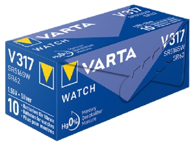 Back view Varta V 317 Stk 1 Battery Button cell 12 5mAh 1 55V