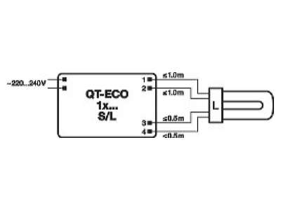 Connection diagram LEDVANCE QTECO1x18 24 220240S Electronic ballast 1x18   24W
