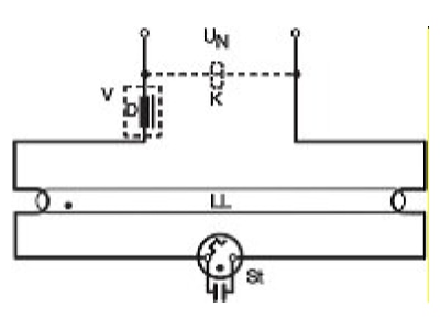 Connection diagram LEDVANCE ST 171 GRP Starter for CFL for fluorescent lamp
