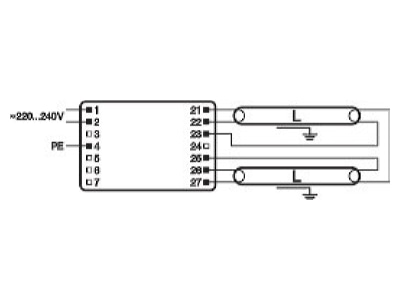 Connection diagram LEDVANCE QT FQ2x80 230240F CW Electronic ballast 2x55   80W
