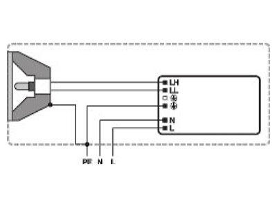 Connection diagram LEDVANCE PTi 35 220 240 S Electronic ballast 1x39W
