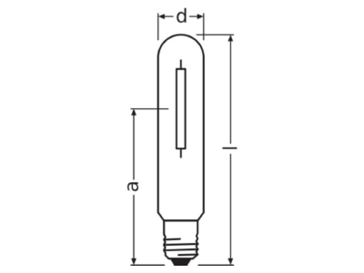 Dimensional drawing LEDVANCE PLANTASTAR 600 High pressure sodium lamp 600W E40