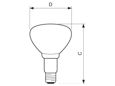 Ma�zeichnung Philips Licht IR 250 CH Infrarot Heizstrahler 250W E27 230 250V