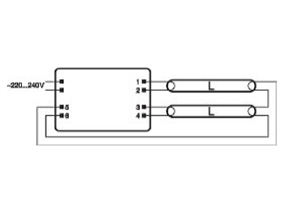 Connection diagram LEDVANCE QT ECO 2x5 11 S Electronic ballast 2x5   11W
