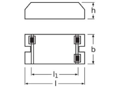 Dimensional drawing LEDVANCE QT ECO 2x5 11 S Electronic ballast 2x5   11W
