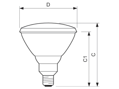 Dimensional drawing Philips Licht Infrared PAR38E 150W IR lamp 150W 230V E27