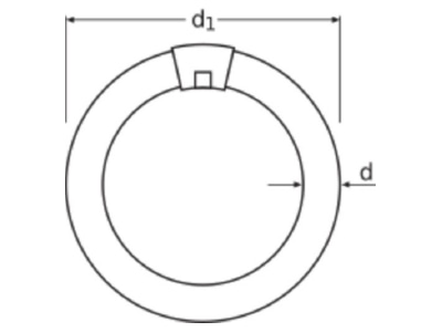 Dimensional drawing LEDVANCE L 22W 840 C Fluorescent lamp ring shape 22W 29mm