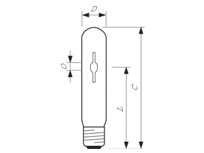 Dimensional drawing Philips Licht CDO TT 70W 828 E27 Metal halide lamp 73W E27 35x152mm