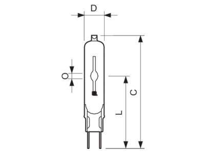 Dimensional drawing Signify Lampen CDM TC Elite 35W 942 Metal halide lamp 39W G8 5 14x81mm