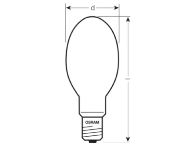 Mazeichnung LEDVANCE NAV E 100 SUPER 4Y Vialox Lampe 100W E40