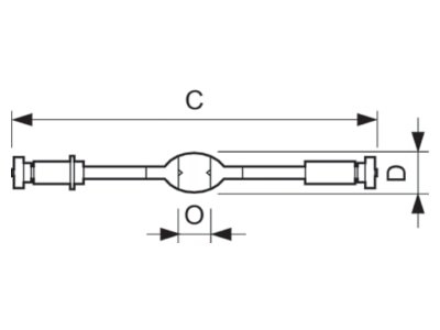 Dimensional drawing Philips Licht MHN SA 1800W 230V Metal halide lamp 1800W  P SFC 40x361mm