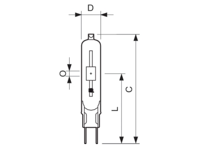 Dimensional drawing Philips Licht CDM TC 70W 830 Metal halide lamp 73W G8 5 14x81mm