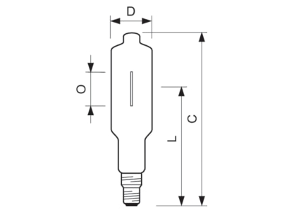 Dimensional drawing Philips Licht HPI T 2000W 380V Metal halide lamp 1955W E40 101 5x430mm