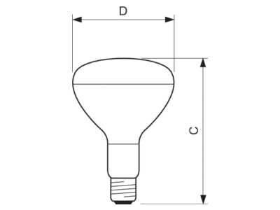 Dimensional drawing Philips Licht R125 IR  12659725 IR lamp 375W 230   250V E27 R125 IR 12659725