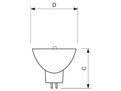 Dimensional drawing Philips Licht 13528 15W GZ4 6V Studio projection photo lamp 15W 6V