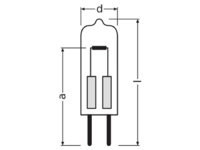 Mazeichnung LEDVANCE 64405 S 5W 12V Halogen Stiftsockellampe 5W 12V G4