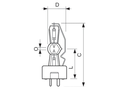 Dimensional drawing Philips Licht MSR 700 SA Studio projection photo lamp 700W