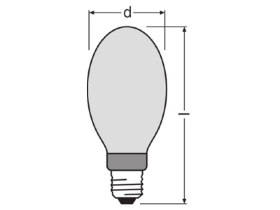 Dimensional drawing LEDVANCE HQI E 400 N COAT E40 Metal halide lamp 440W E40 120x290mm