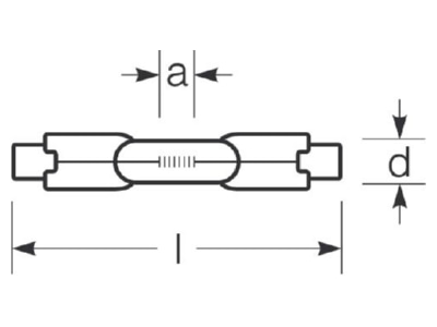 Line drawing Radium RHA 200W 8 33A R7S Airport lighting lamp 200W 8 33A R7s