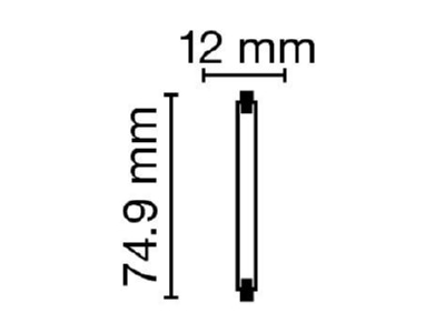 Dimensional drawing Radium RJHTS80W230CXER7S01 MV halogen lamp 80W 220   240V R7s
