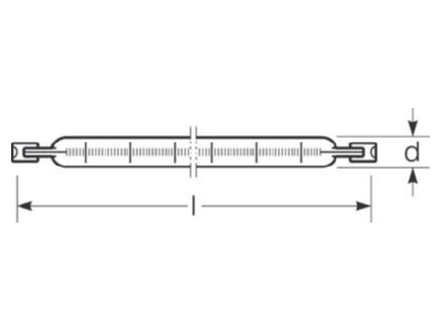 Strichzeichnung Radium RJH TS 750W 230C R7S Halogenlampe R7s