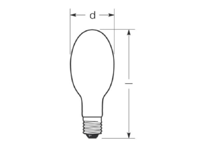 Strichzeichnung Radium RNP E LR150W S230E40 Natriumdampflampe