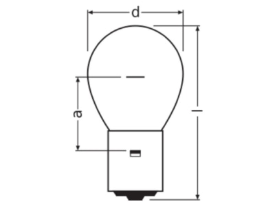 Dimensional drawing LEDVANCE SIG 1227Ue Traffic signalling lamp 22W 10V BA20s