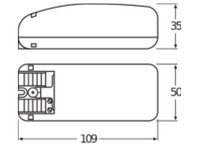 Mazeichnung LEDVANCE OT 20 220 240 24 UNV LED Betriebsgeraet 220 240V 20W