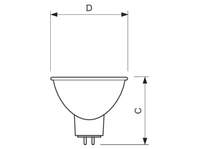 Dimensional drawing Philips Licht 14501 Studio projection photo lamp 150W 20V