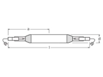 Dimensional drawing LEDVANCE HQI TS 2000 N L Metal halide lamp 2000W K12s 36 40x274mm
