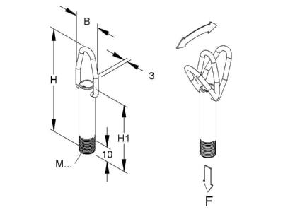 Dimensional drawing Kleinhuis 167 50 Flange nipple for luminaire
