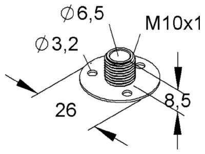 Dimensional drawing Kleinhuis 365 Flange nipple for luminaire