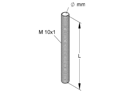Dimensional drawing Kleinhuis 182 10 Threaded pipe M10x10mm